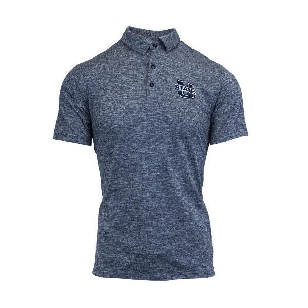Navy, U-State, Heathered, Polo, Mens